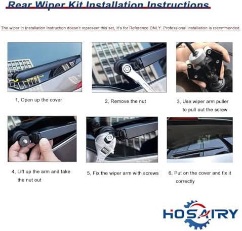 Rear Wiper Arm Blade Set for Ford Focus 2012-2018 hatchback SE ST RS, Rear Windshield Wiper Arm Blade Assembly CV6Z-17526-C