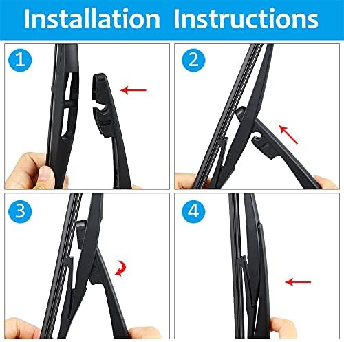 X AUTOHAUX Rear Windshield Wiper Blade Arm Set for Suzuki Swift 05-18