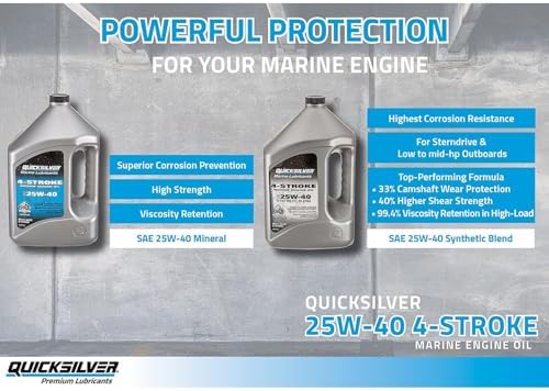 Quicksilver 25W-40 4-Stroke Marine Engine Oil, 1 Quart