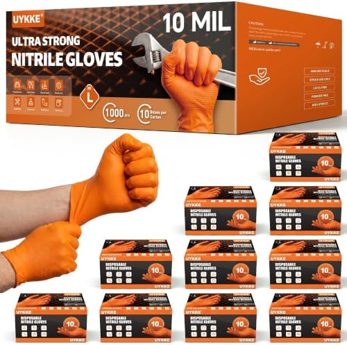Nitrile Gloves HEAVY DUTY 10 Mil Disposable Rubber Latex Gloves Large