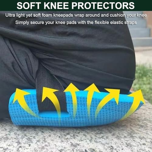 SUJAYU Gardening Knee Pads for Women, Soft Foam Knee Pads for Men Construction, Work Knee Pad for Men Women, Rodilleras Para Roofing Rodilleras Para Trabajo (Blue)