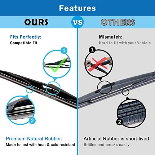 WTI Rear Wiper Arm Blade Set Compatible With Ford Focus 2012-2018 Hatchback 5 Door Rear Windshield Window Wiper Kits Assembly New Replacement Accessories Parts Fit CV6Z17526C