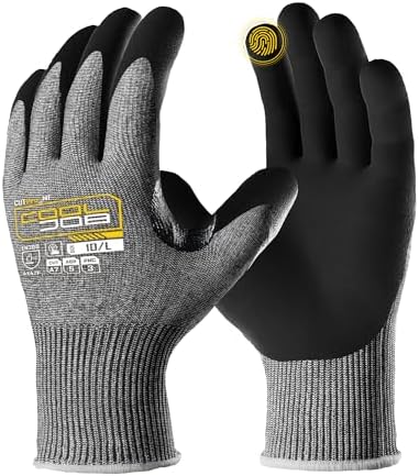 COOLJOB ANSI A7 Cut Resistant Gloves with Nitrile Rubber Dipped, Non‑Slip