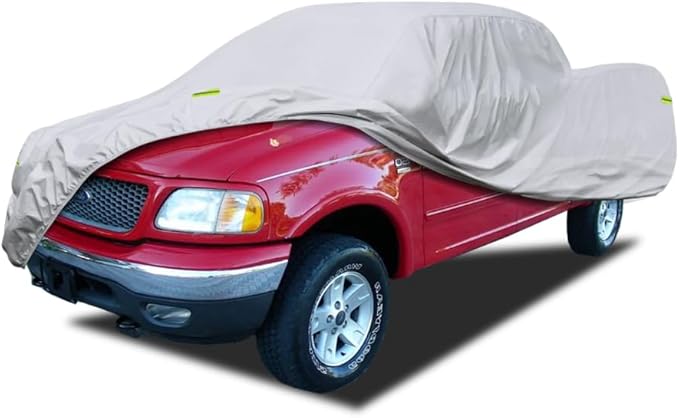 Kaugung 6 Layers Truck Cover Waterproof Custom Fit Ford F150 SuperCrew Cab 5.5ft Bed from 1997 to 2003, 6 Layers Heavyweight Pickup Car Cover Outdoor Indoor Sun UV Rain Snow Wind Protection.