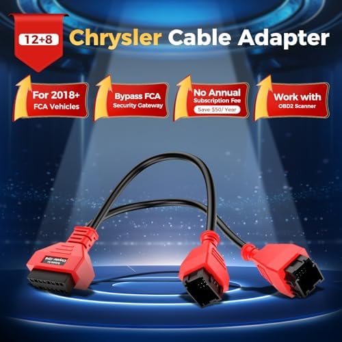 OBD2 12+8 Adapter for Chrysler, 12 8 OBD II Security Gateway Bypass Cable