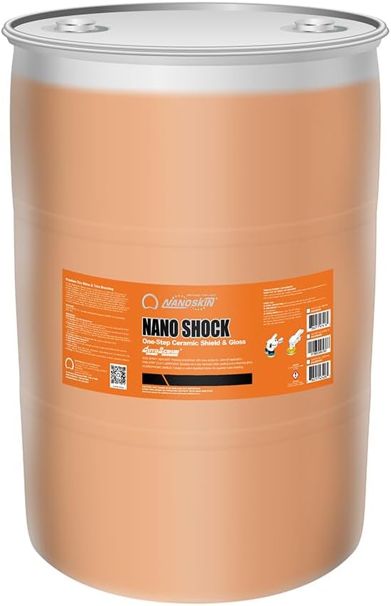 Nanoskin NANO SHOCK One-Step Ceramic Shield & Gloss 55 Gallons – SiO2 Spray Sealant, Clay Lubricant & Hydrophobic Coating | Easy Spray-On Wipe-Off Gloss for Cars, Trucks & RVs