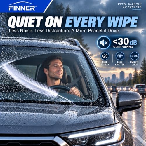FINNER 26"+16"J-Hook Windshield Wipers Fits Toyota, Honda, Hyundai & more