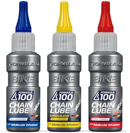 Chain Lube Pro Pack with All Conditions, Dry Conditions, & eBike Lubricant – Collection of Lubricant for Bicycles & Electric Bikes – Protects Against Wear & Corrosion – Three 50ml Bottles
