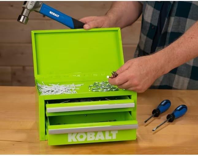 Mini 2-Drawer Steel Tool Box Green