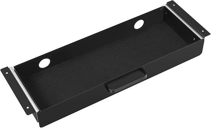 VEVOR Under Desk Drawer Slide Out, 22 inch Under Desk Mounted Pull-out Drawer Attachment, Hidden Under Counter Drawers for office Home Sit Stand Workstation, Black