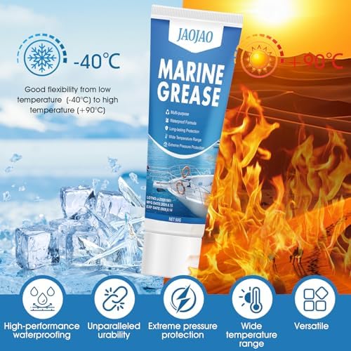 JAOJAO Marine Grease Tube Resistant to Saltwater and Washout, Waterproof