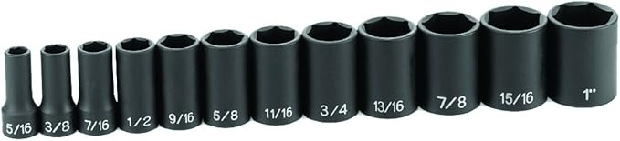 Grey Pneumatic (1213SD) 3/8" Drive 12-Piece Semi-Deep Standard Socket Set