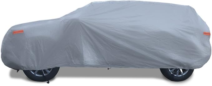 Motor Trend Safeguard Heavy Duty Car Cover for Vans & SUVs - Car Tarp Waterproof All Weather SUV, Sun Protection, UV Rain Snow Winter, Outdoor Reflective - Up to 185" Length