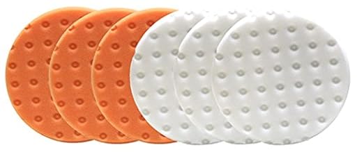 Smart Foam Pads Dual Action 5.5 inch Cut and Polish Combo (3-White, 3-Orange, 5.5 inch) | Perform 2-Step Compounding/Polishing Automotive Paint Correction Detail with Ease!