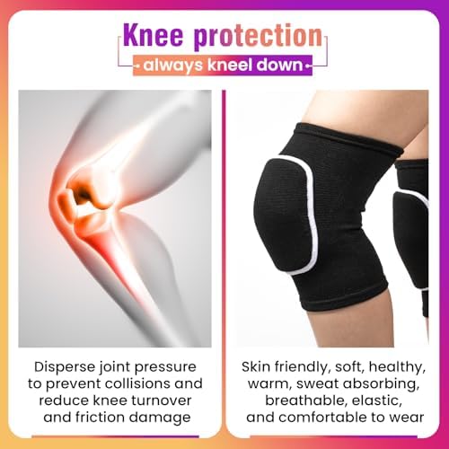 Volleyball Knee Pads,Knee Pads for Women,Men,Kids,Girls,Knee Brace for Basketball Volleyball Football Dance Yoga Tennis Running Cycling Workout Climbing (Black White, Small)