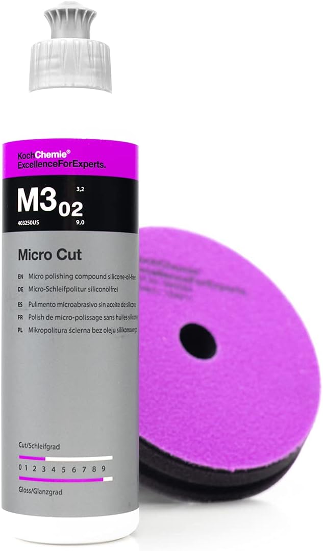 Koch-Chemie - Micro Cut Pad V2 - Special Sponge for Removing Fine Scratches, Holograms, and Polishing Marks; High Stability; Long-Lasting Compression Hardness; Contours Easily (126mm x 23mm) (Hard)
