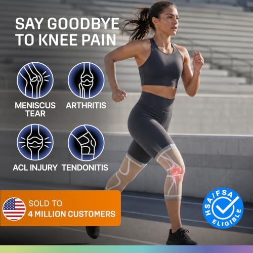 Modvel 2 Pack Knee Brace for Women - Knee Support for Walking, Knee Compression Sleeves for Pain Relief, Knee Sleeves for Women, Knee Brace for Sports, Workouts & Arthritis