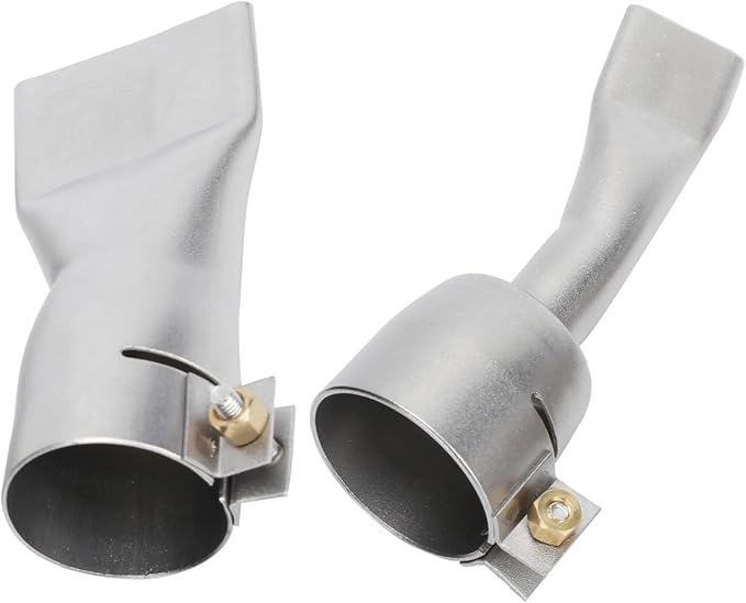 Welding Gun Nozzle 2Pcs Flat Welder Tip Heat Gun Nozzles, Stainless Steel Hot Air Gun Nozzle 20mm Small 40mm Large Tip for Welder Tool, Flat Tip Heat Gun Nozzle for Plastic Welding