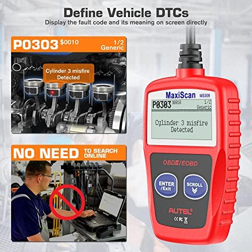 Autel MS309 OBD2 Scanner Universal Car Engine Fault Code Reader