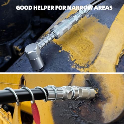 1PC 90 Degree Grease Coupler with Sleeves and 2PC Standard Grease Coupler in Tight Spaces for Auto, Farm or Industrial Use