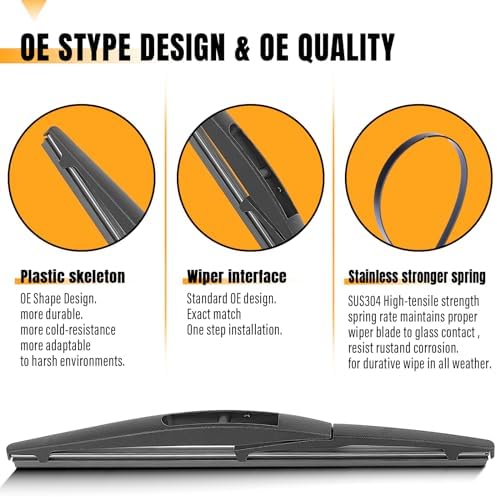 AUTOBOO 10" Rear Wiper Blade Replacement for Honda HR-V CRV Outlander Sport