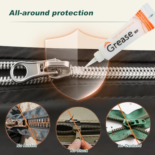 4 Pack Snap & Zipper Lubricant Waterproof Zipper Lube for Metal and Plastic Zippers Universal Zipper Grease Zipper Wax Ideal for Clothes, Wetsuit, Boat Care, Marine Travel, Camping, Drysuit, Gear Bag