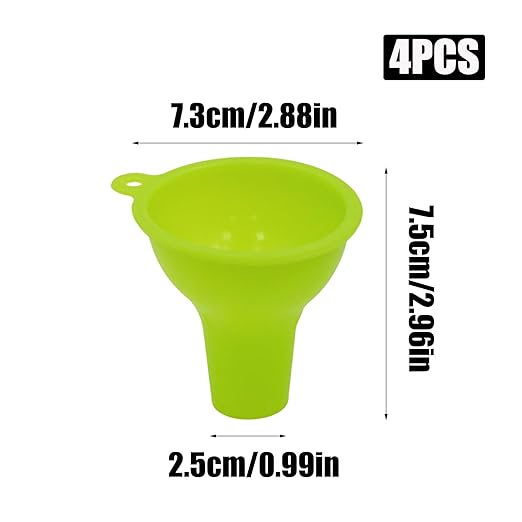4 PCS Wide Mouth Funnels, Silicone Funnels for Filling Bottles, Multi Color Flexible Canning Funnel Set for Jars, Kitchen Use, Liquid Oil and Powder Transfer(Color 1)
