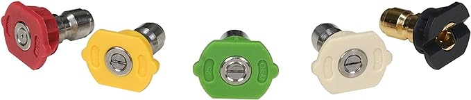 Simpson Cleaning 80146 4500 PSI Universal Pressure Washer Nozzles, 1/4-Inch Quick Connect, Hot- and Cold-Water Compatible, Set of 5