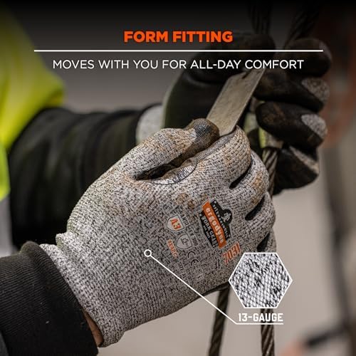 Nitrile Coated Work Gloves, Cut Resistant Level A3, Grip For Wet or Dry Enviroments, Ergodyne ProFlex