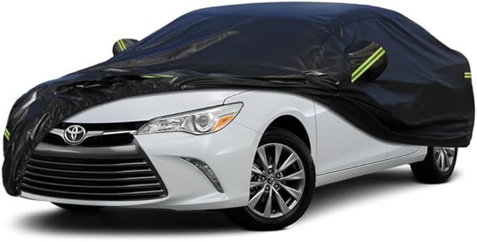 Kaugung 7 Layers Car Cover Custom Fit Toyota Camry from 1991 to 2025, Outdoor Waterproof All Weather Sun Rain Dust Snow Protection with Zipper Door.(USA Warehouse,Within 3-7 Days)