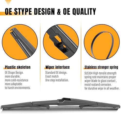 AUTOBOO 16" Rear Wiper Blade Replacement for Toyota Prius 2004–2022 Sienna