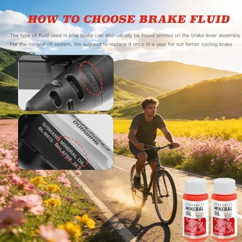 2 Pack Mineral Oil Brake Fluid for Shimano,Tektro TRP Hydraulic Disc Brakes