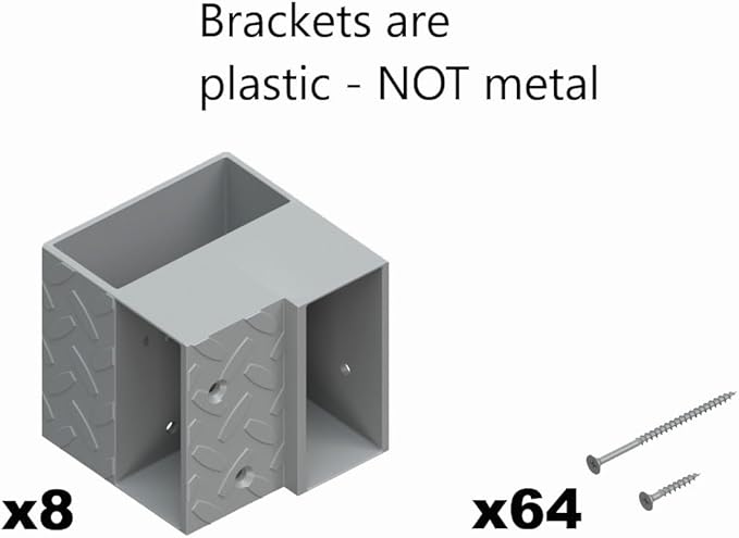 Heavyweight 24 in W x 48 in D DIY Plastic Ceiling Storage Kit, Gray, Overhead Garage Storage Hardware, 500 lb Capacity, Easy 90° Cuts (Lumber Not Included)