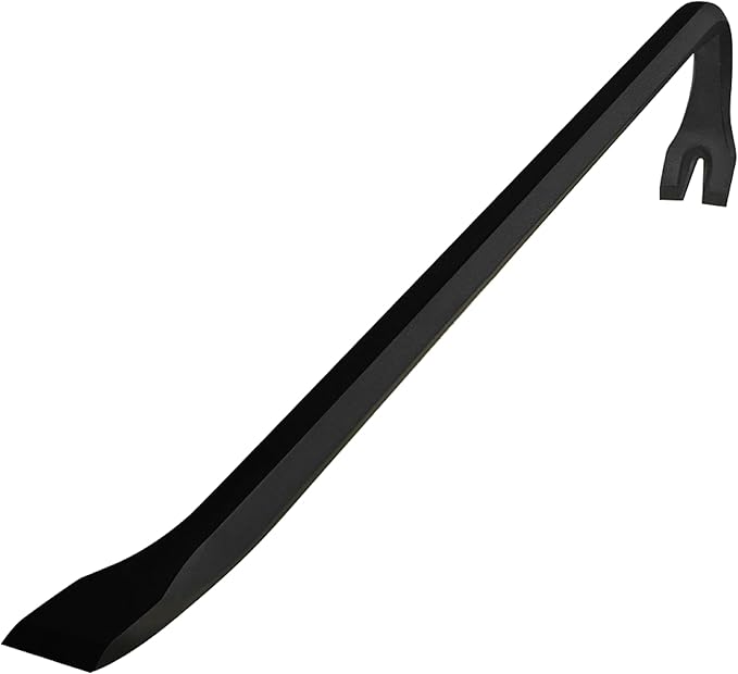 Olympia Tools 12" Wrecking Bar, Heavy Duty Pry Bar with Beveled Chisel End and Forged Carbon Steel for Prying, Lifting and Pulling Nails, 1 Count (Pack of 1)