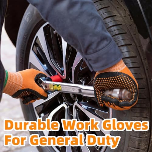 Schwer 120 Pairs Safety Work Gloves, MicroDot Abrasion & Grip, LT5619, L