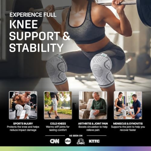 Modvel Compression Knee Brace for Women & Men - 2 Pack Knee Brace for Women Running Knee Pain, Knee Support Compression Sleeve, Workout Sports Knee Braces for Meniscus Tear ACL & Arthritis Pain Relief