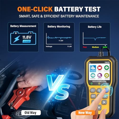 BluSon YM319 OBD2 Scanner Diagnostic Tool with Battery Tester, Scan Tool