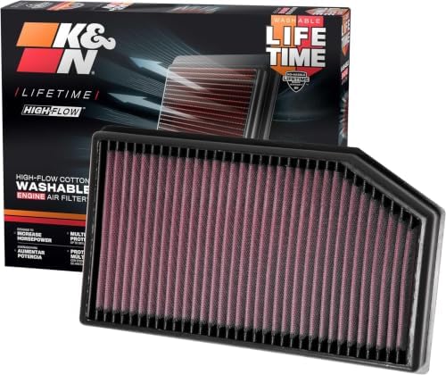 K&N High-Flow Original Lifetime Engine Air Filter: Increase Power: Premium, Washable: Compatible with 2018-2025 JEEP: Gladiator, Wrangler, Wrangler JL, 33-5076 (Pack of 6)
