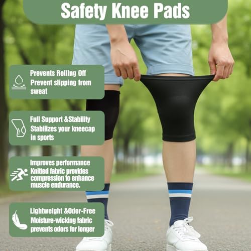 Kids Knee Brace Sleeve, 1 Pair Youth Knee Compression Sleeve Breathable Children Knees Support Pad Elastic Soft Knees Protectors for Boys Girls Basketball Volleyball Football Running(Medium)