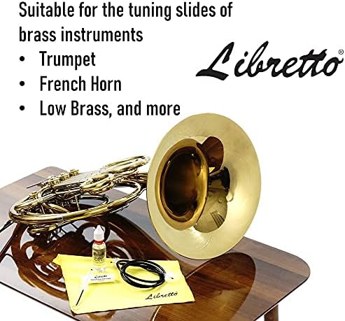 Libretto Premium Brass Slide Grease Stick, 0.16 oz (5 ml), Odorless & Pure, Great Materials from Japan, 100% Special-blended Formula, Thick & Sticky, Best to Extend Life of Trumpet, French Horn & Tuba
