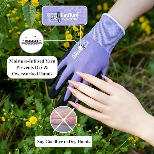 HandLove Gardening Gloves Women Weeding Planting,2 Pairs,Small, Blue&Purple