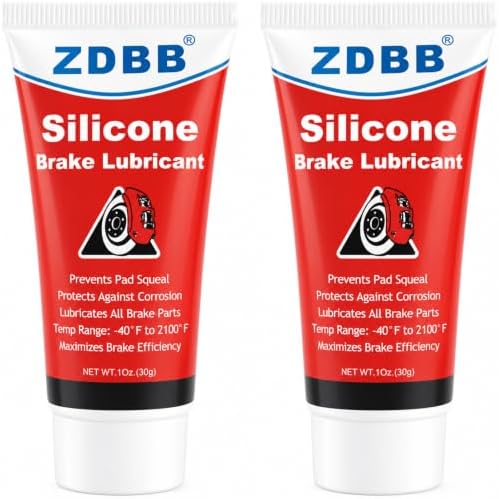 ZDBB Brake Silicone Grease Brake Caliper Guide Pin Lubricant High Temperature Caliper & Pad Lube, Waterproof, Safe for Rubber O-Rings Automotive Grease for Quiet & Smooth Braking 1oz (2-Pack)