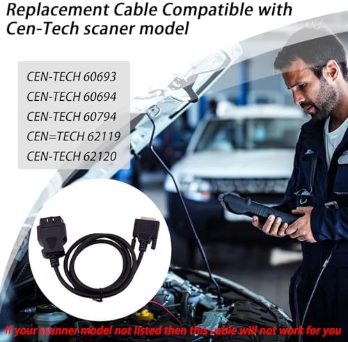 XTPTFABS 16Pin OBD2 Cable,to 15-Pin Male Adapter Cables,4FT/1.2M,Plug&Play