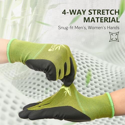 COOLJOB 2 Pairs Gardening Working Gloves, Touchscreen, Nitrile Coated,XXL