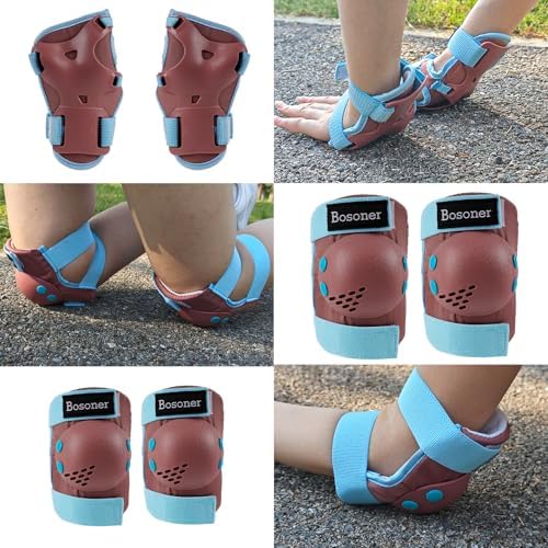 BOSONER Kids/Youth Knee Pad Elbow Pads for Roller Skates Cycling BMX Bike Skateboard Inline Rollerblading, Skating Skatings Scooter Riding Sports