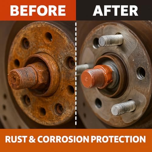Copper Anti-Seize Brake Caliper Grease & Thread Lubricant - High Temp Copper Antiseize Compound Prevents Noise, Seizes - Use for Brake Pins, Bolts, Spark Plugs, Automotive Application - 1oz Tube 1Pack