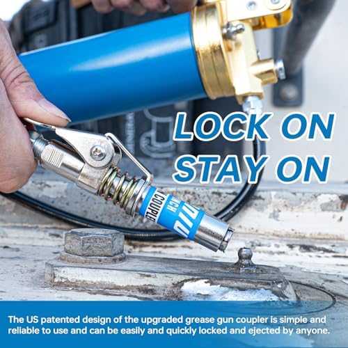 0.53" Grease Gun Coupler, Strong Locking & Quick Release Grease Gun Tips