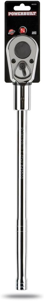 Powerbuilt Long Reach Ratchet 20 Inch Length, 3/4 Inch Drive, Spiral-Machined Handle, 9 Degree Rotation, Reversible Switch Hand Tool - 643500
