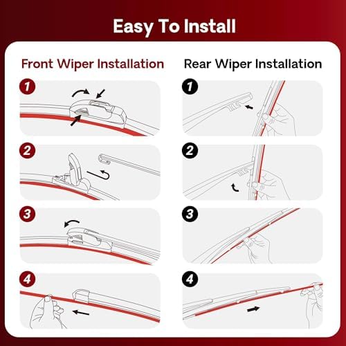 BERG REGEN Rear Wiper Blades 12 inch(12-F), Replacement For Toyota 4Runner 2009-2003, Back Windshield Wiper Blades +More Cars