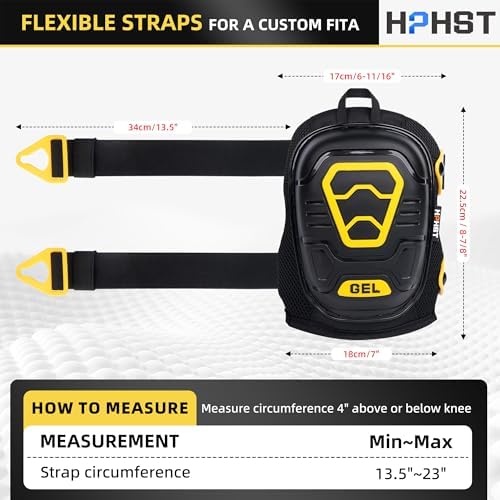 Professional Heavy-Duty Work Knee Pads with Gel & Foam Cushion – Slip-Resistant Support for Construction, Flooring, and Gardening (Yellow)